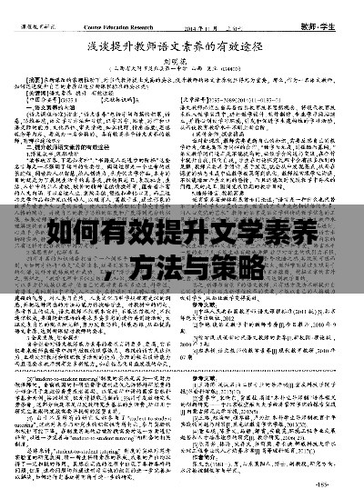 如何有效提升文学素养，方法与策略