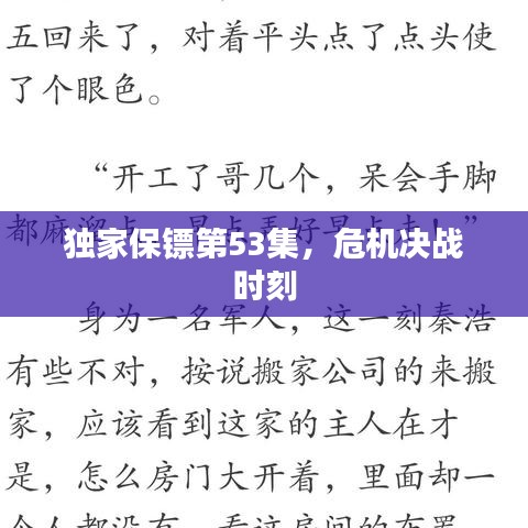独家保镖第53集，危机决战时刻
